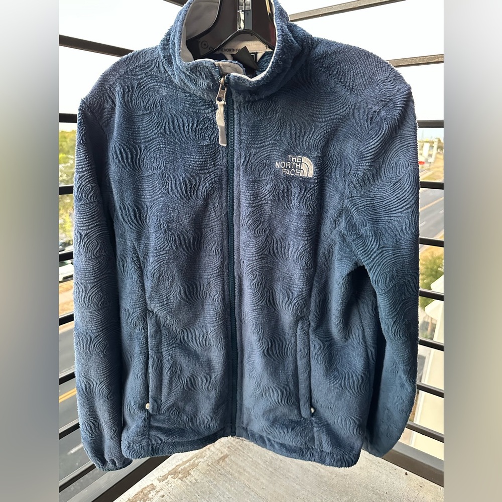 The North Face Osito Women’s M/ Medium Navy and Light Gray Fleece Jacket Swirl